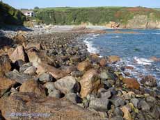 Porthallow Cove as seen from the foreshore to the south