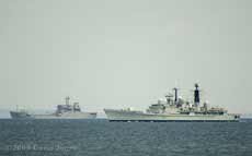 HMS Edinburgh and the Almirante Saboia in Falmouth Bay, 11 June 2009