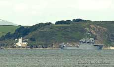 The Almirante Saboia approaches, St. Anthony's Lighthouse and Falmouth Harbour, 11 June 2009