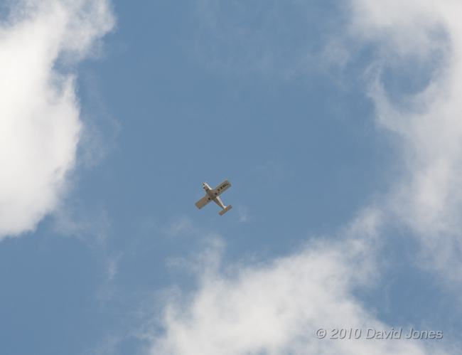 Light aircraft over our garden, 16 April