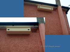 Swift nest boxes installed on a neighbour's house - 1, 23 March