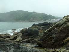 Porthallow Cove on a wet morning