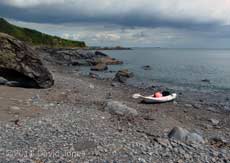 Kayak in Fletching's Cove nr.Porthallow, 11 May
