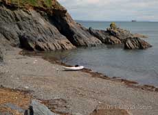 The kayak in Nellie's Cove near Porthallow, 13 May